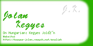 jolan kegyes business card